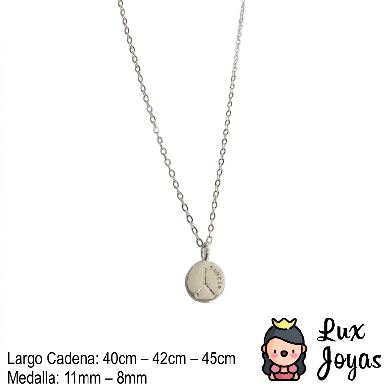 Collar Plata 925 Cancer Signo Zodiacal-3