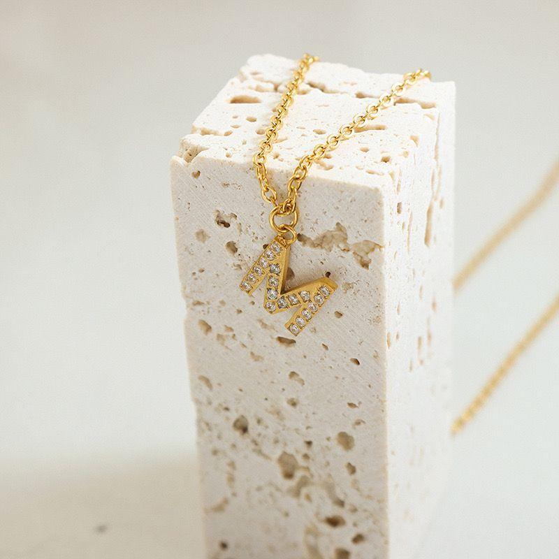 Collar Baño Oro 18k Letra Inicial L Brillitos-3