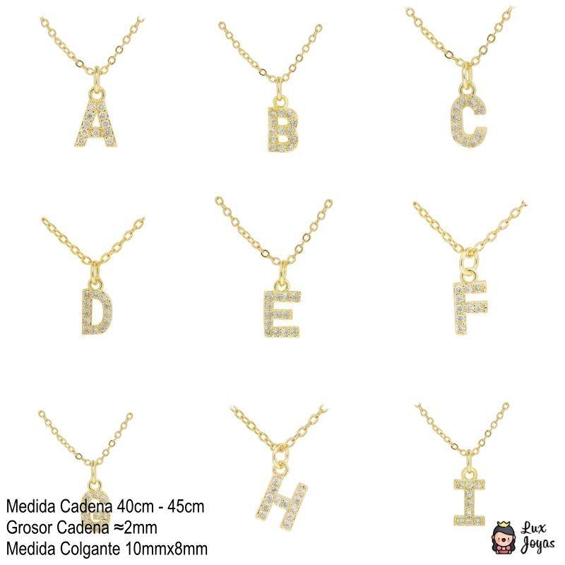 Collar Baño Oro 18k Letra Inicial L Brillitos-5