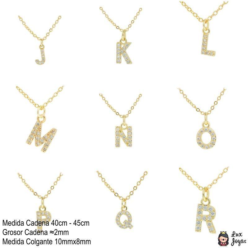 Collar Baño Oro 18k Letra Inicial L Brillitos-7