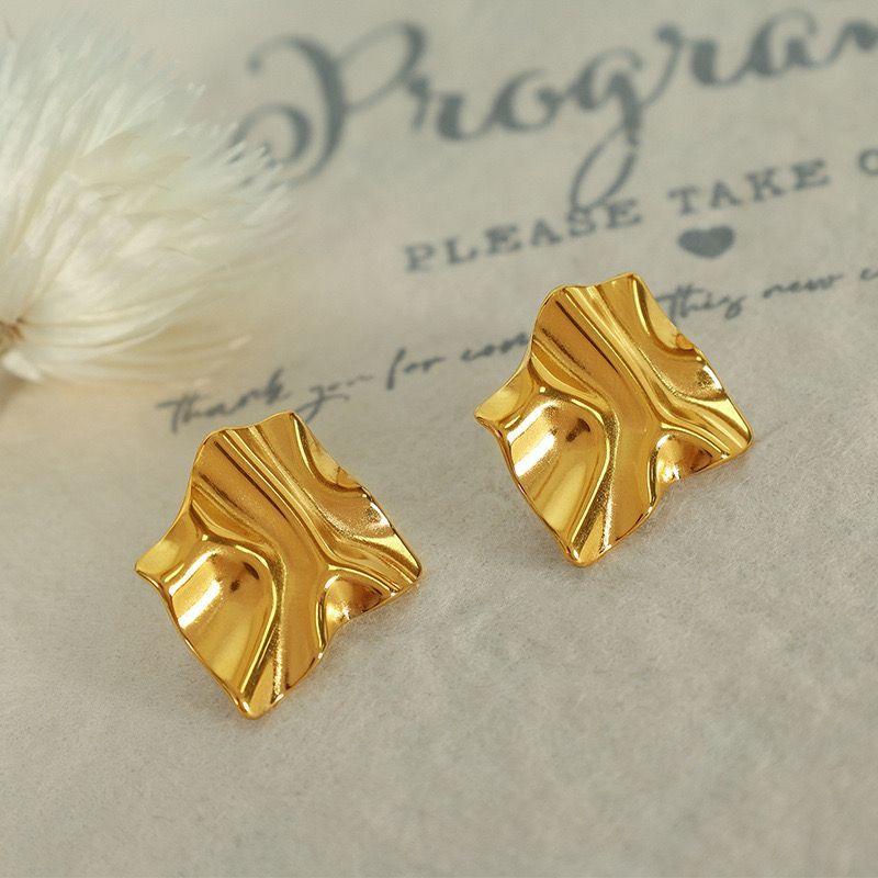 Aros Baño Oro 18k Pegados Arrugado-1