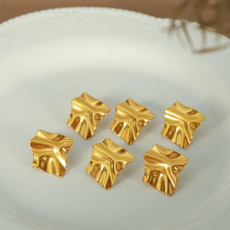 Aros Baño Oro 18k Pegados Arrugado-2