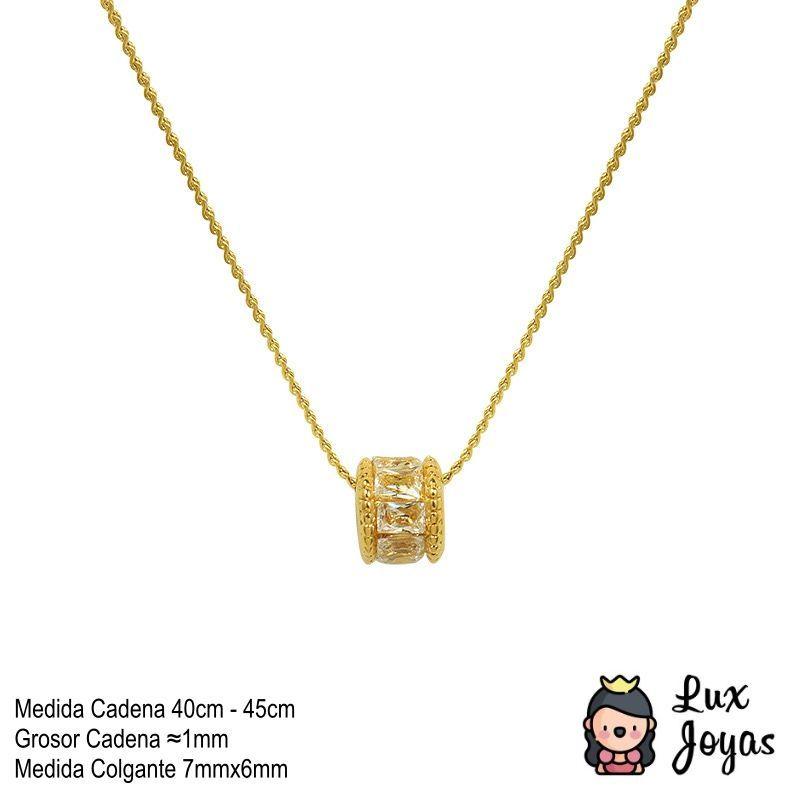 Collar Baño Oro Amarillo 18k Rueda Circones-3