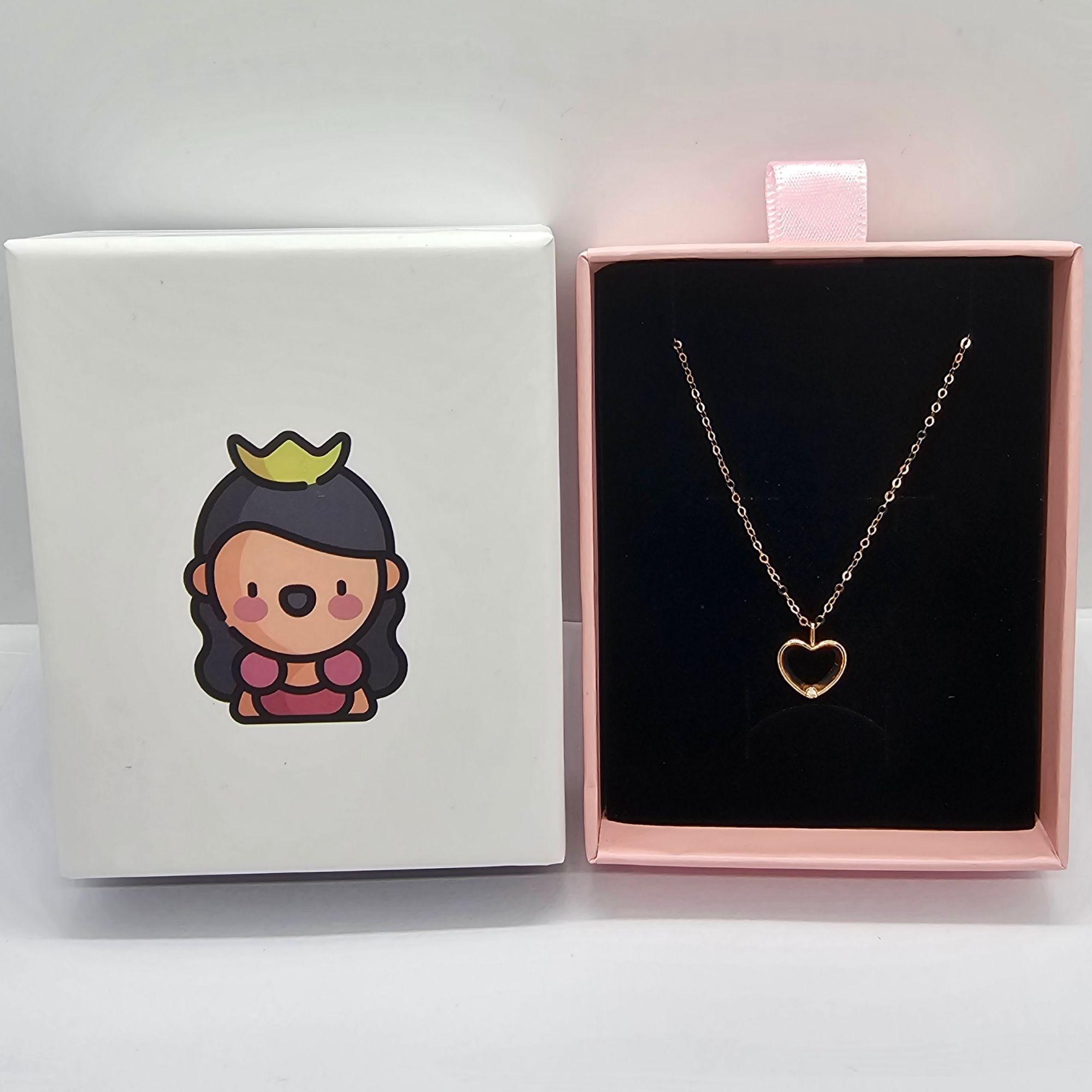 CADENA ESLABONES ORO ROSADO 18K COLGANTE CORAZÓN L DIAMANTE 1P-5