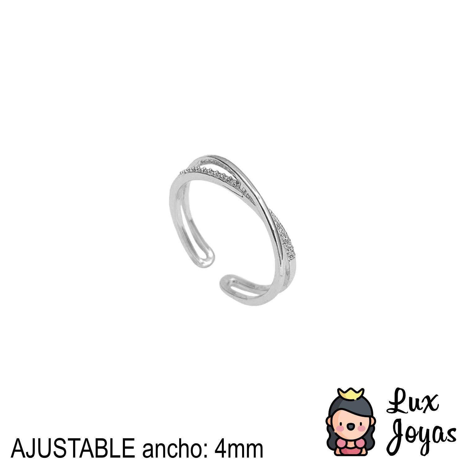 Anillo Plata 925 Dob Brilis Ajust-2
