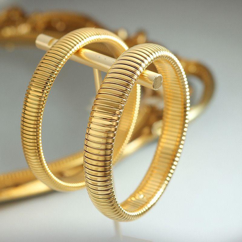 Pulsera Baño Oro 18k Esclava Elasticada-2