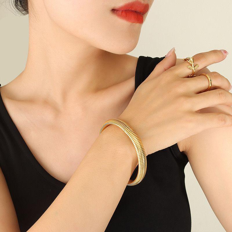Pulsera Baño Oro 18k Esclava Elasticada-3