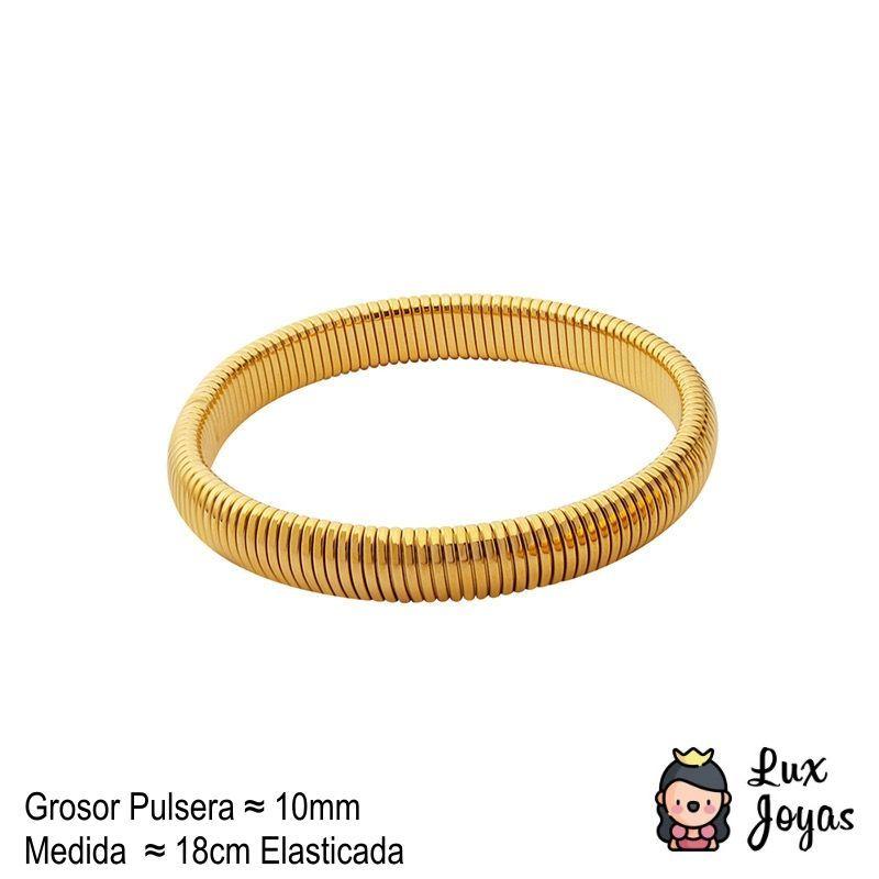 Pulsera Baño Oro 18k Esclava Elasticada-4