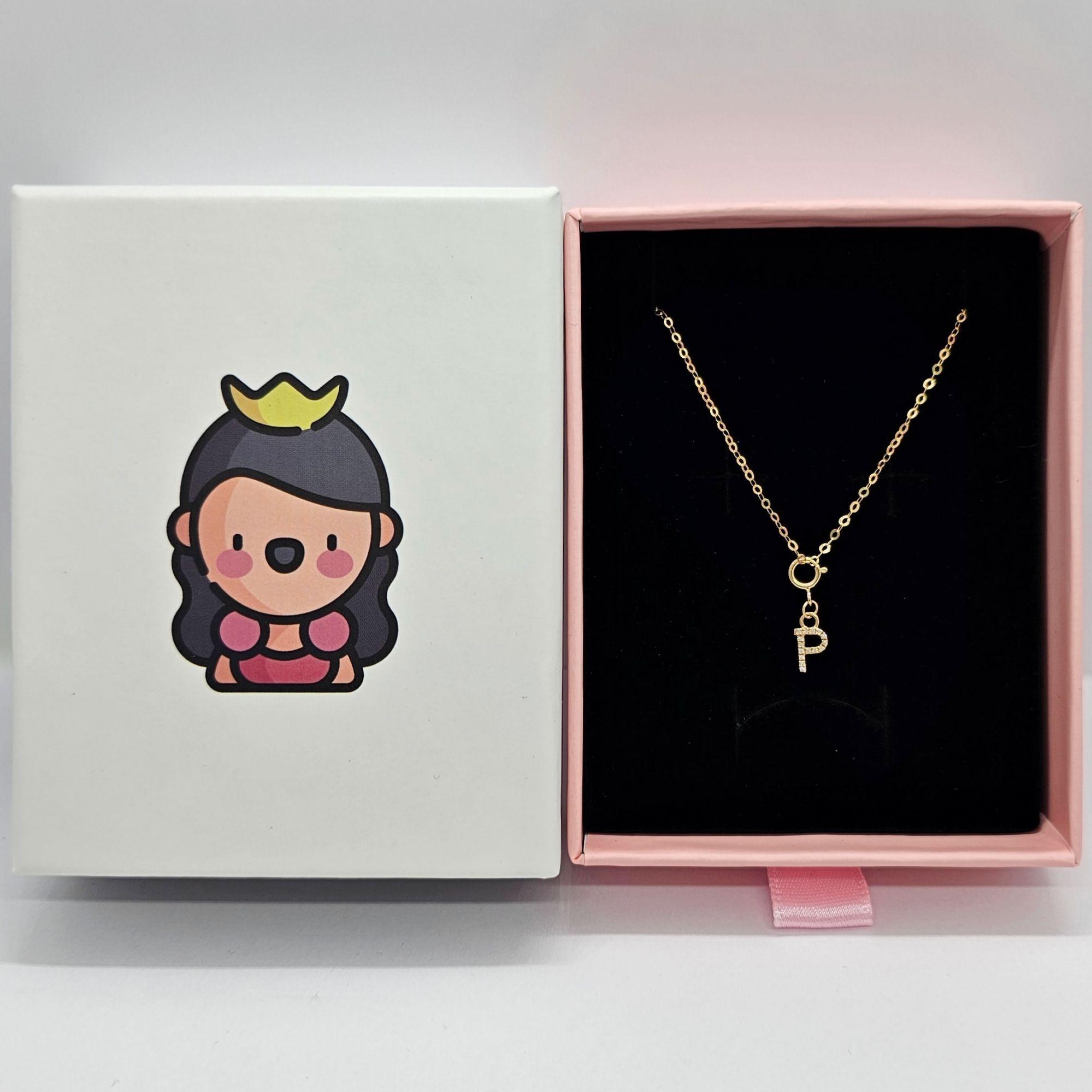 Colgante Charm Letras Inicial P Full Diamante 18 Kilates-4
