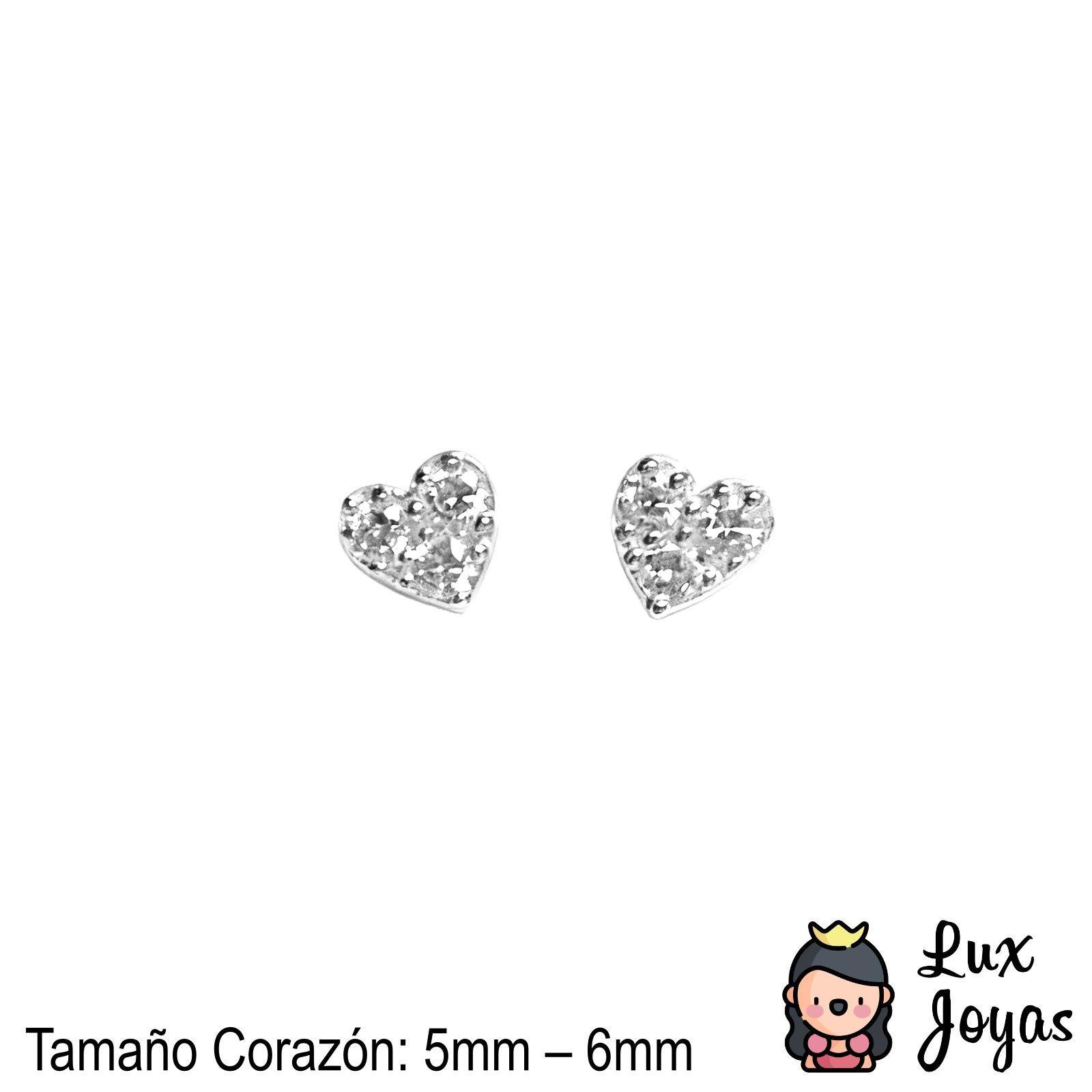 Aros Plata 925 Corazón Brillitos-2