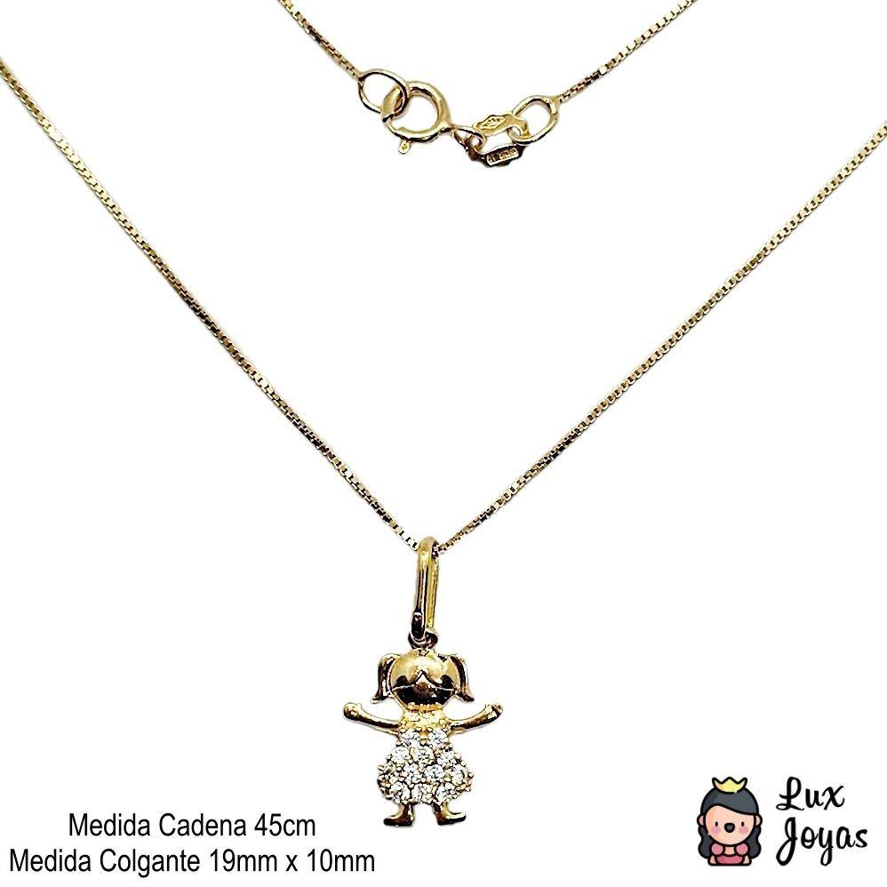 Cadena Veneciana Colgante Niña Circones Oro Au750 - 18k Italiano-2