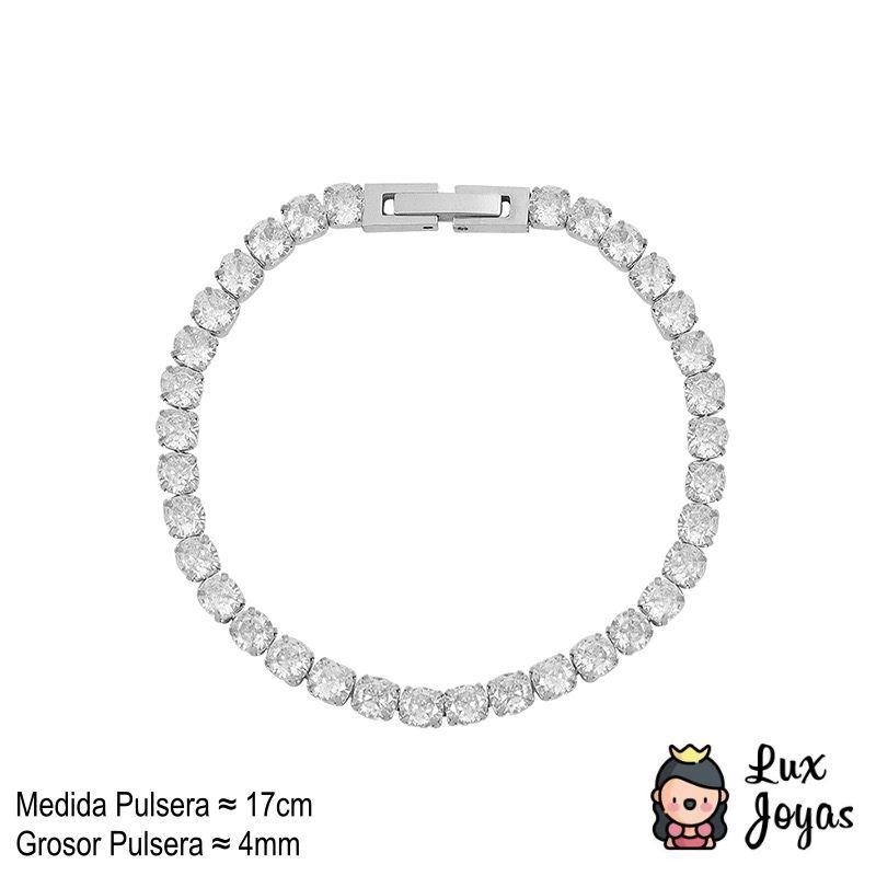 Pulsera Baño Oro 18k Tenis Circones-2