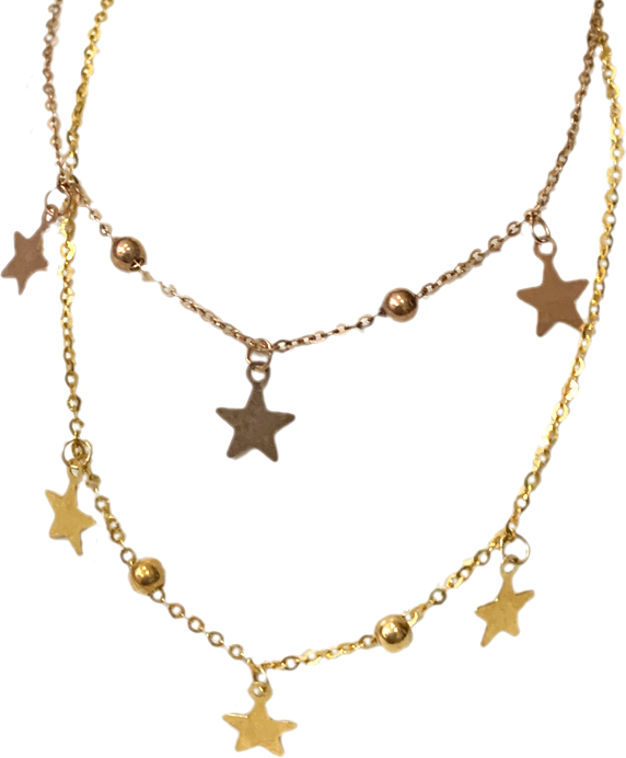 PULSERA PELOTITAS 3 ESTRELLAS ORO AMARILLO 18K-0