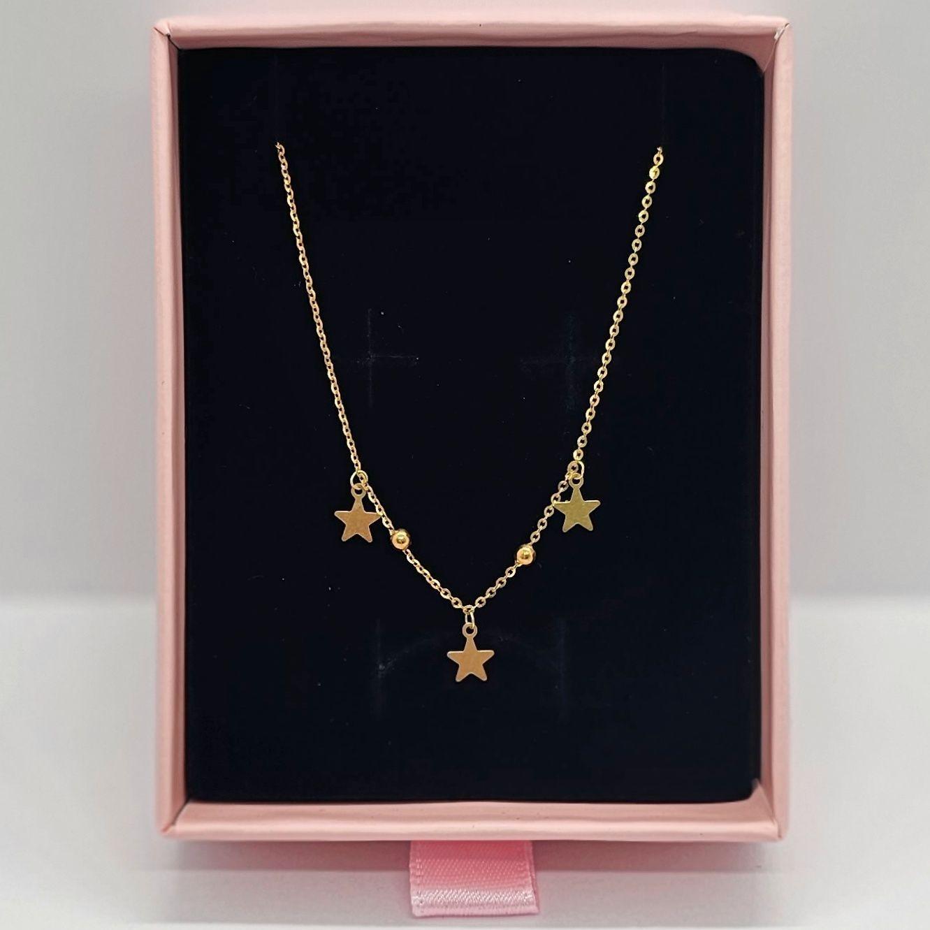 PULSERA PELOTITAS 3 ESTRELLAS ORO AMARILLO 18K-4