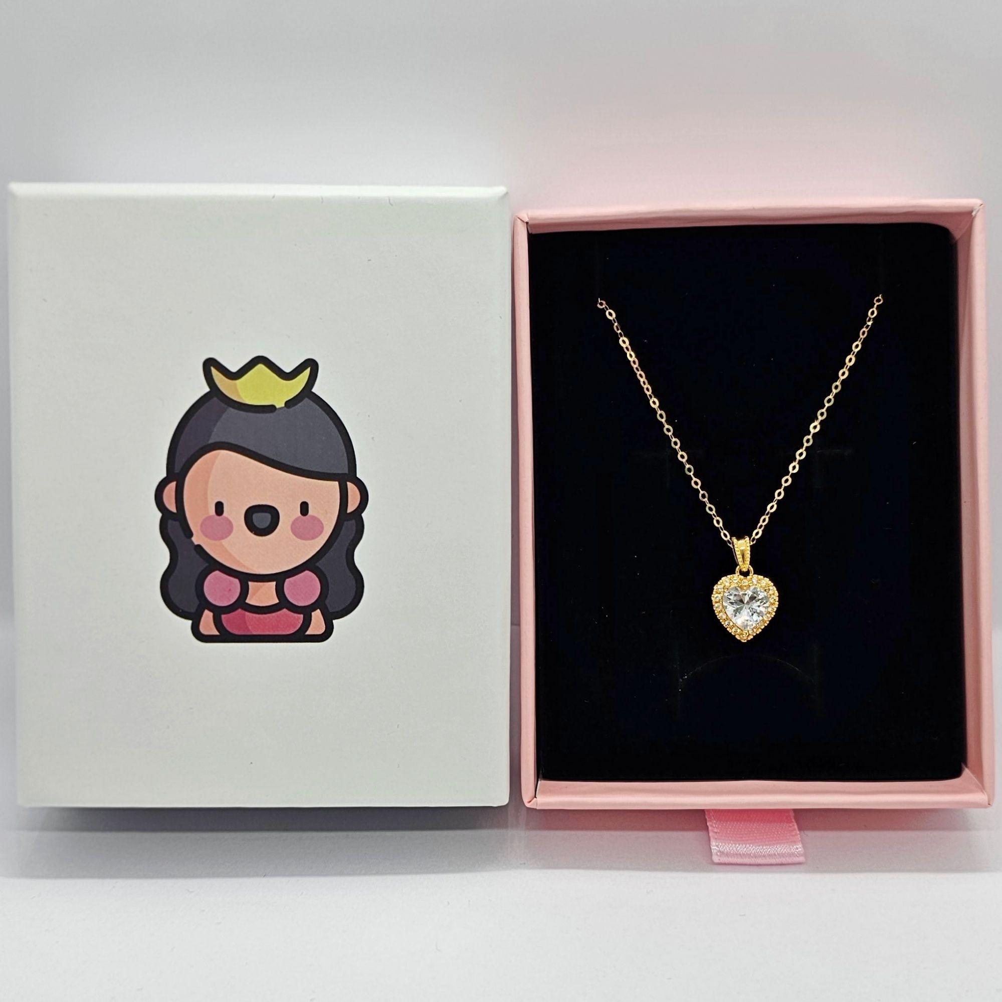 Cadena Eslabones Oro Amarillo 18k Colgante Corazón Brillitos-2