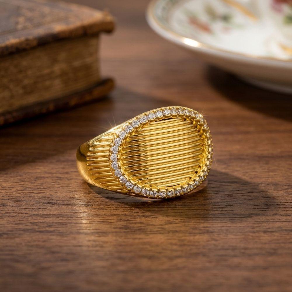 ANILLO ENCHAPADO ORO OVAL BRI-2