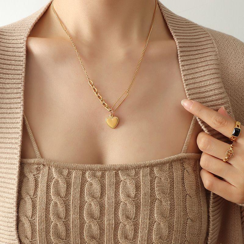 Collar Baño Oro Amarillo 18 Kilates Cadena 4 Diseños Corazón-2