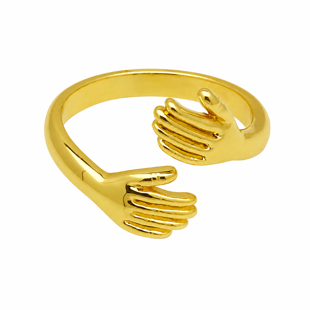 ANILLO ENCHAPADO ORO ABRAZO-0