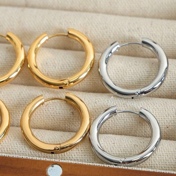 Aros Baño Oro 18k Argollas Tubo Gru L  White-1