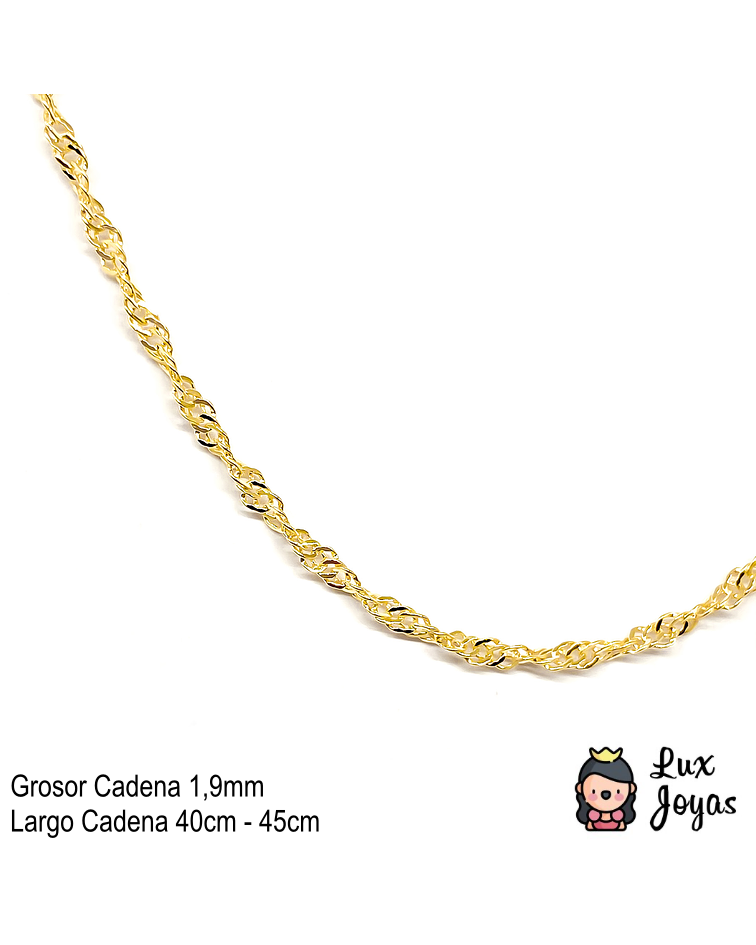 Cadena Baño Oro Amarillo 18 Kilates Singapur-5