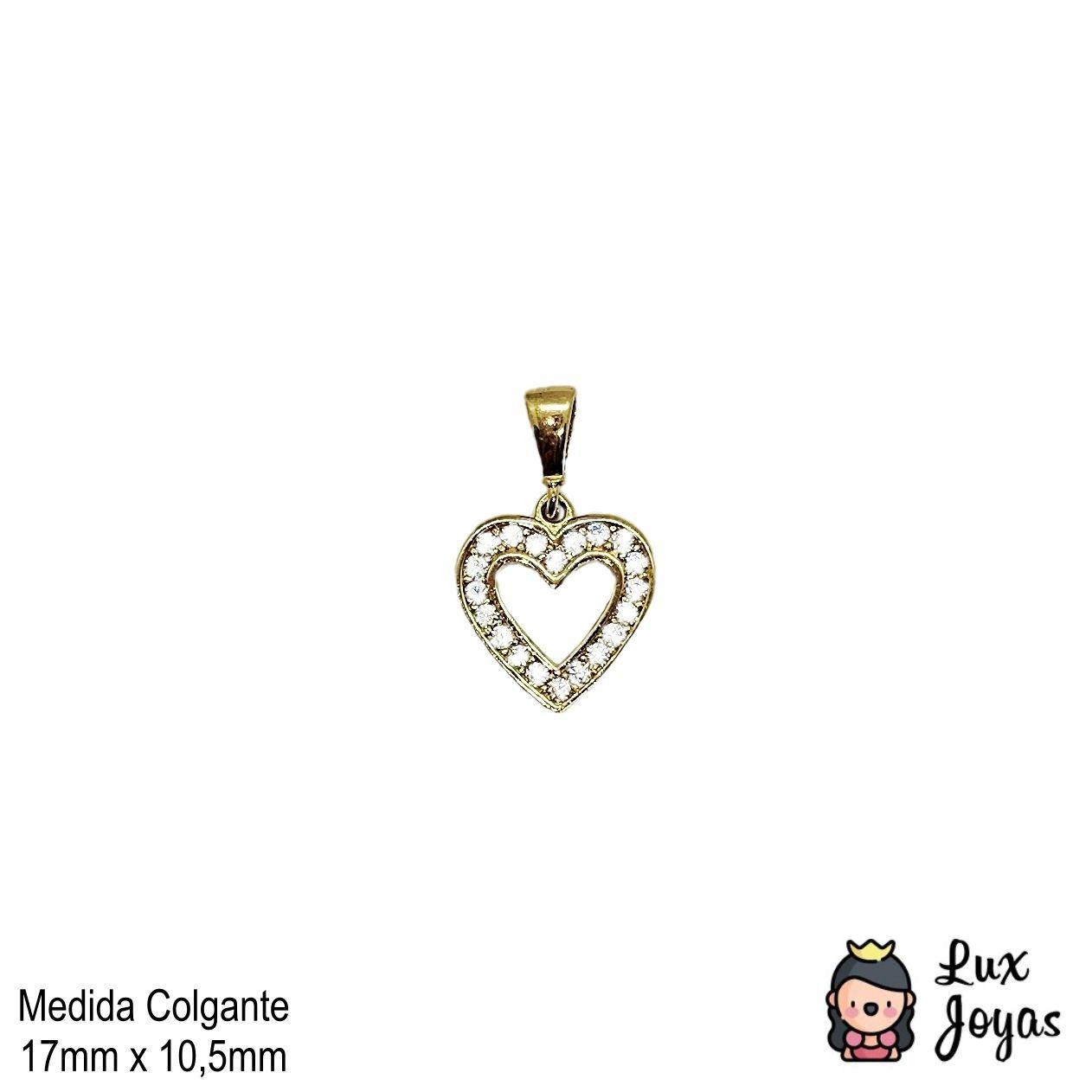 Colgante Corazón Borde Brillitos Oro Au750 - 18k Italiano-2