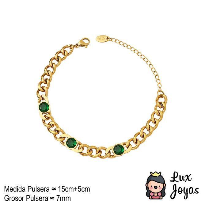 Pulsera Baño Oro 18k Grumet Circones-3