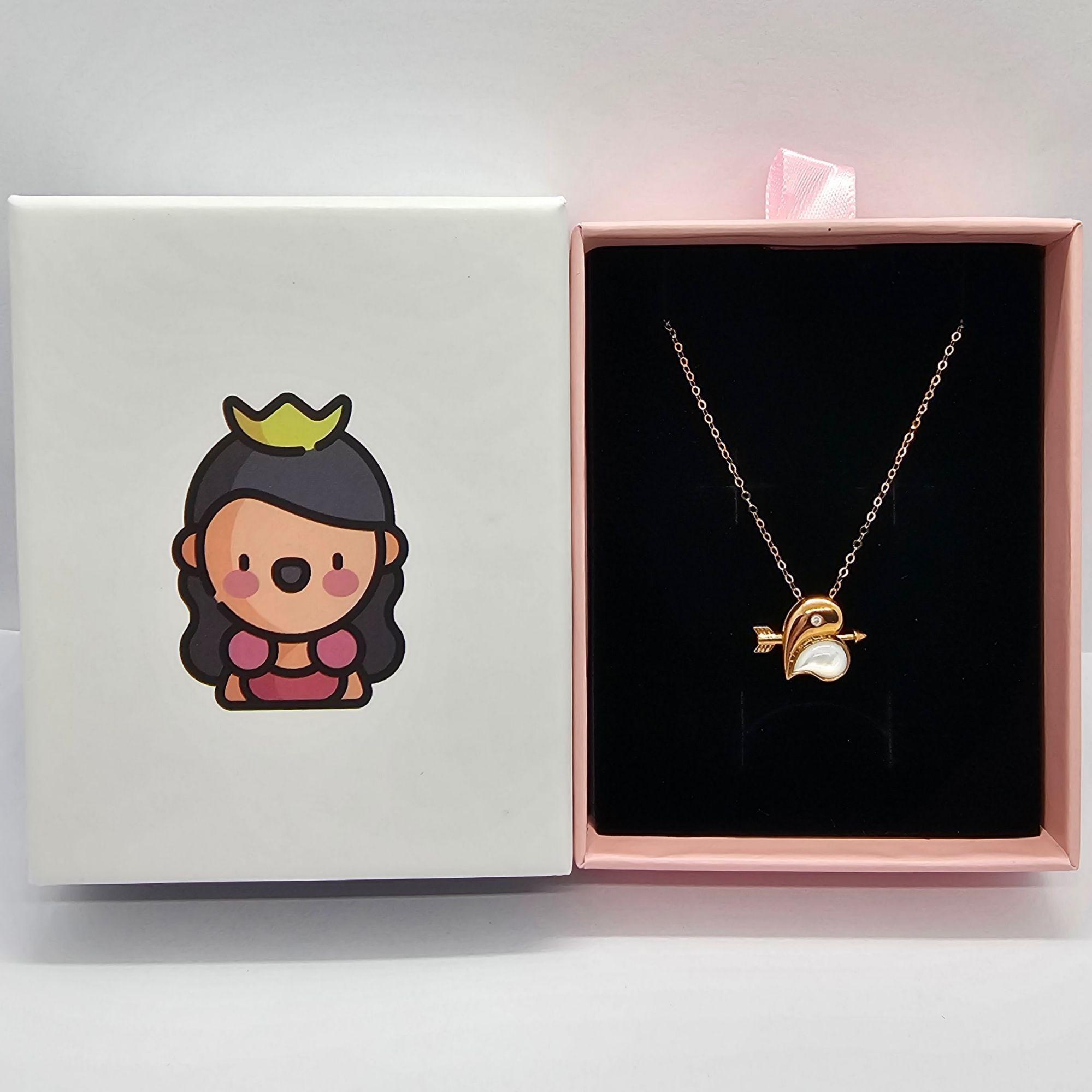 Cadena Eslabones Oro Rosado 18k Colgante Corazon Nácar Flecha Diamante 1 Punto-5