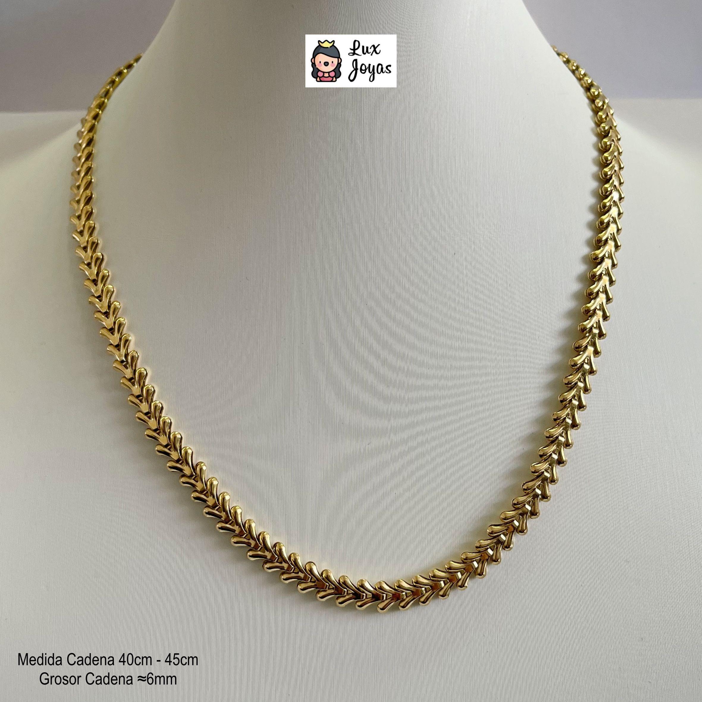 Collar Baño Oro Amarillo 18k Diseño V-4
