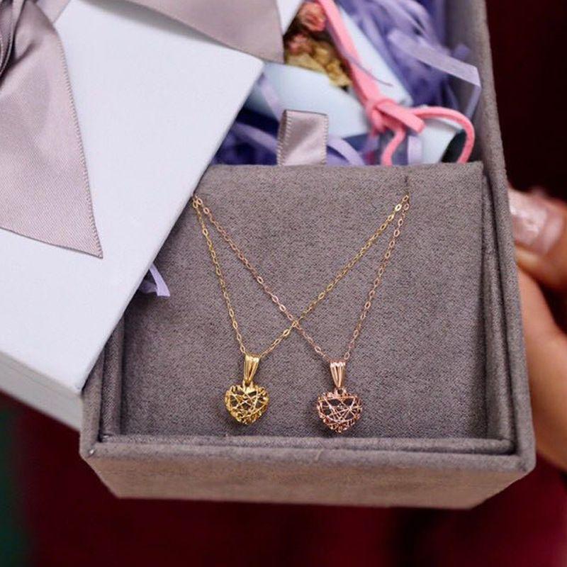 CADENA ESLABONES ORO ROSADO 18K COLGANTE CORAZÓN ENREDADO 18K-1