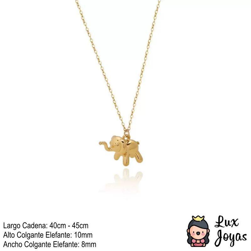 Collar Baño Oro 18k Elefante-4