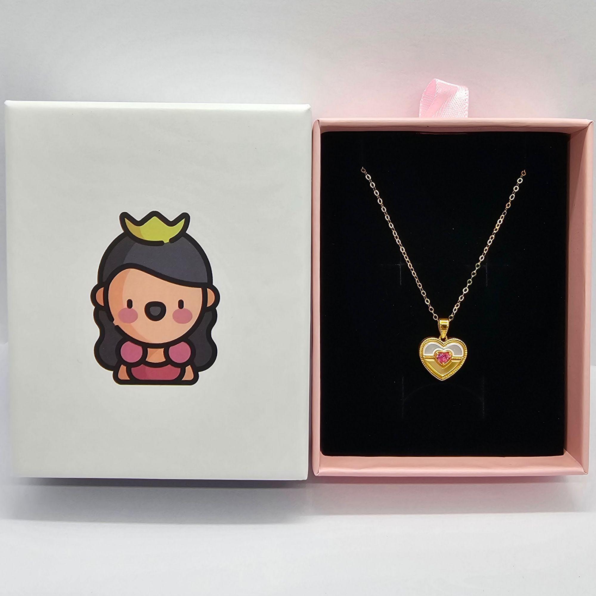 CADENA ESLABONES ORO AMARILLO 18K COLGANTE CORAZÓN NÁCAR BICOLOR 18K-7