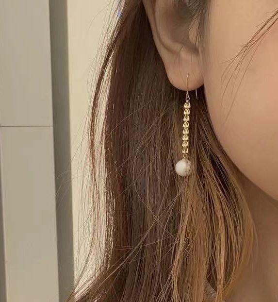 AROS LARGOS COLA DE FÉNIX PERLA DE RIO ORO AMARILLO 18K-5