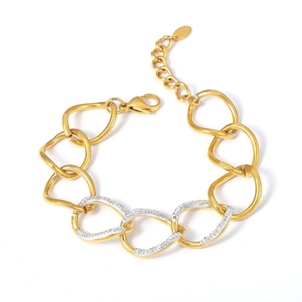 Pulsera Baño Oro 18k Eslabones L Brillitos-0