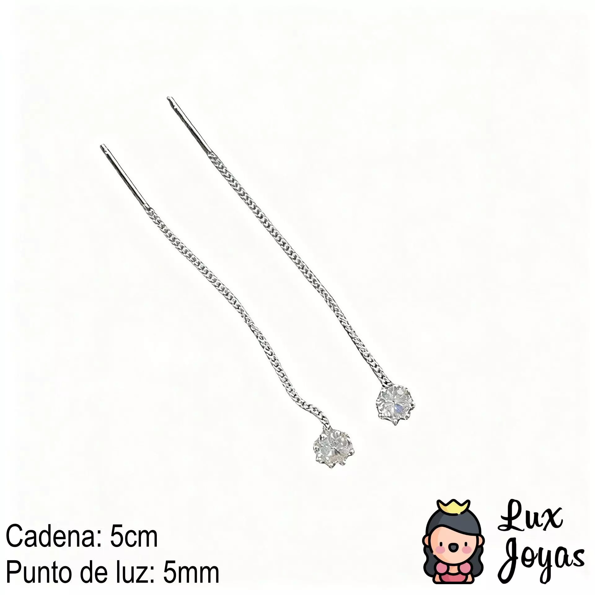 Aros Plata 925 Punto Luz Cadena-2