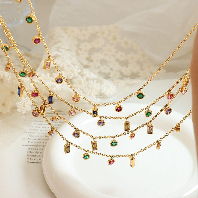 Collar Baño Oro Amarillo 18 Kilates Circones Formas Colores-1