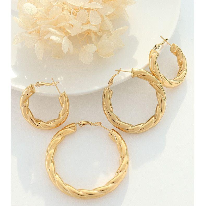 Aros Baño Oro 18k Enroscados S-1