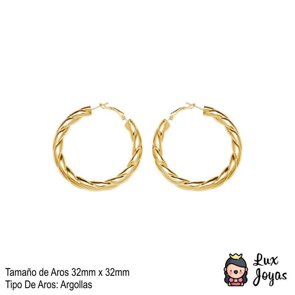 Aros Baño Oro 18k Enroscados S-3