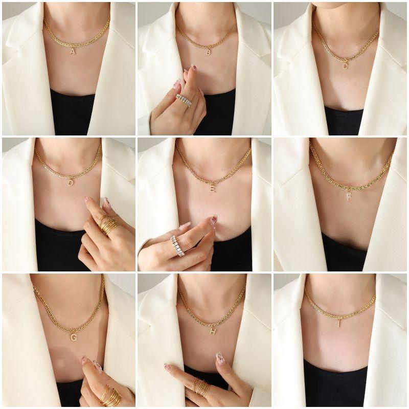 Collar Baño Oro 18k Letra Inicial J Brillitos Tejido Dragón-4