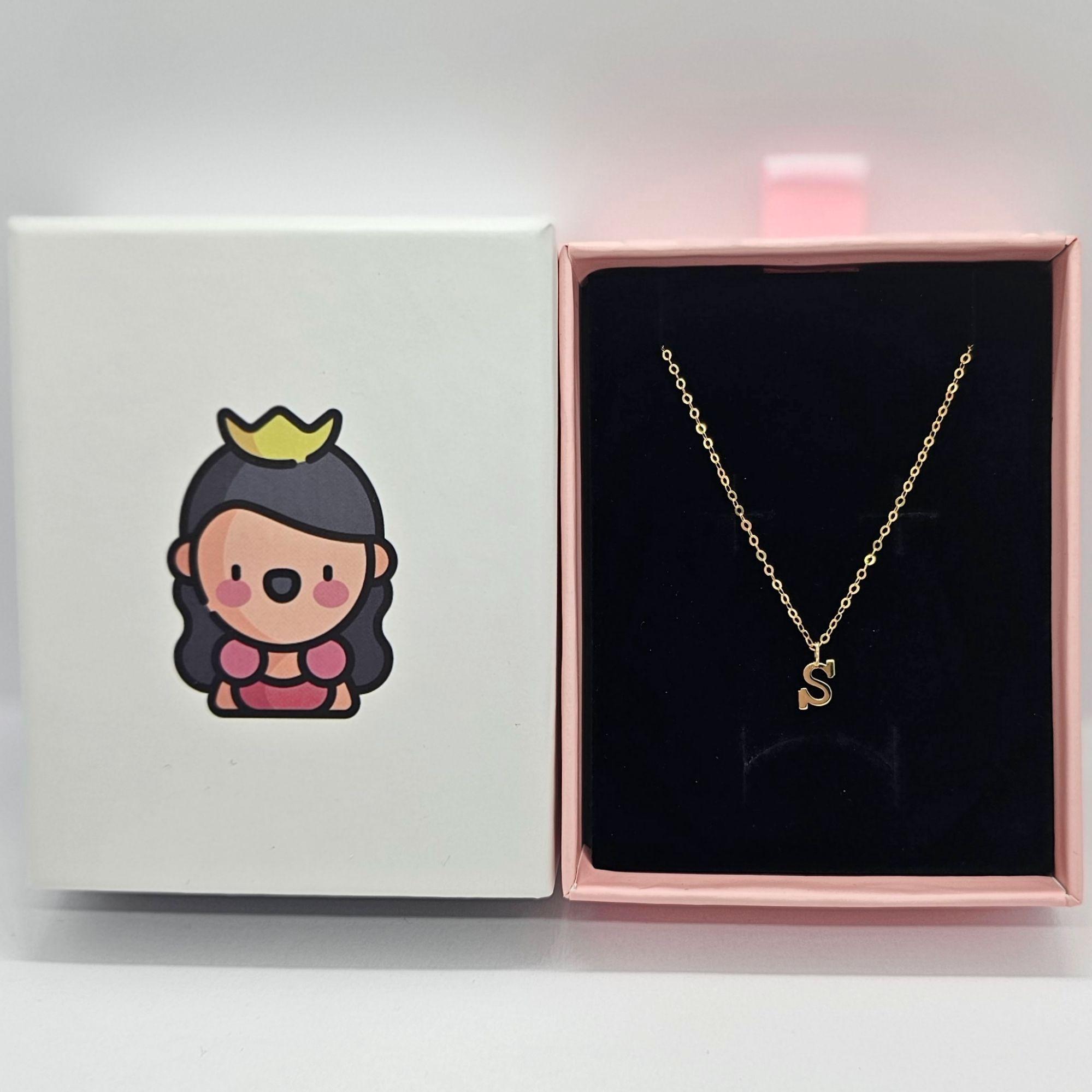 CADENA ESLABONES ORO 18K COLGANTE LETRA INICIAL S 18K-2