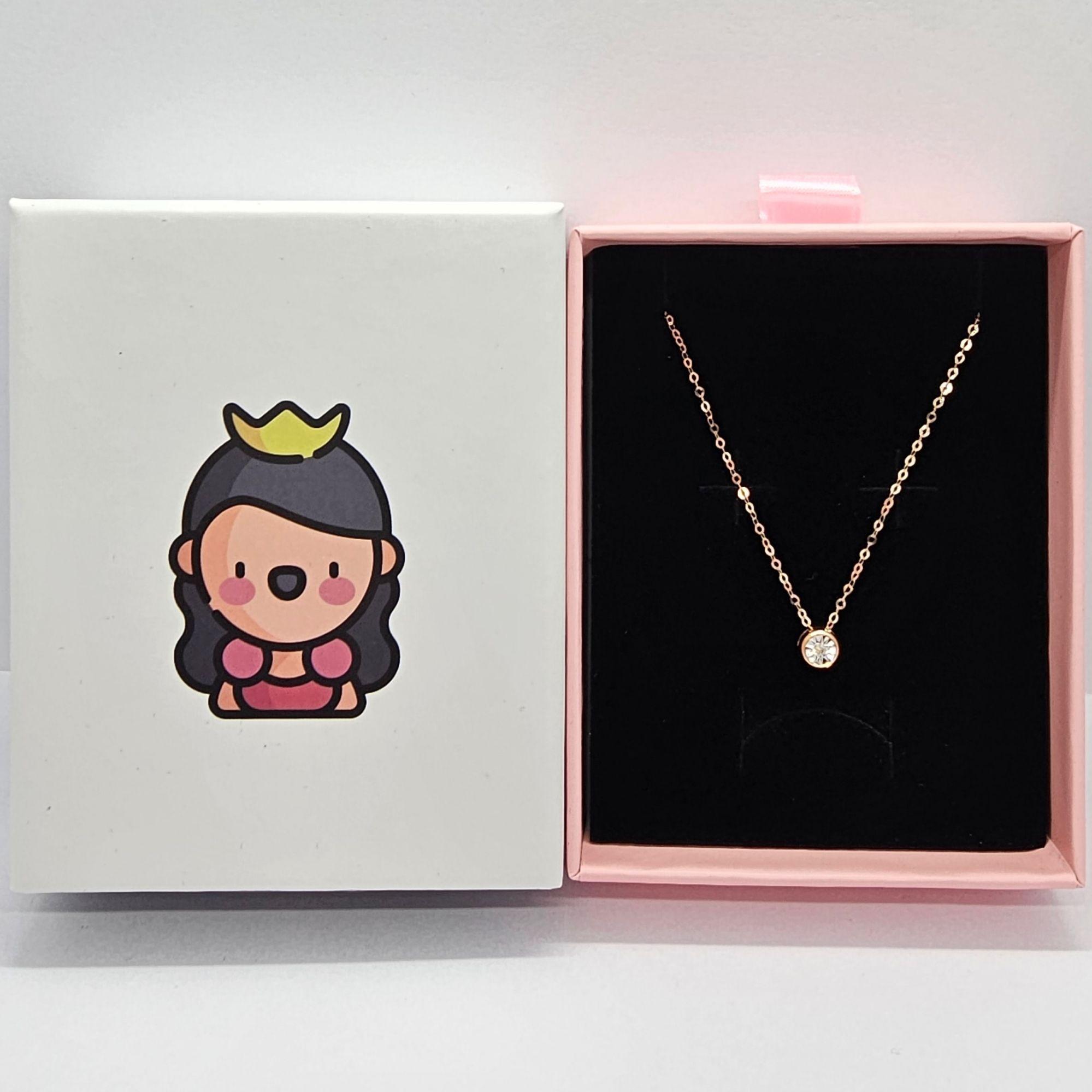 CADENA ESLABONES ORO ROSADO 18K COLGANTE PUNTO DE LUZ DIAMANTE 1P-7