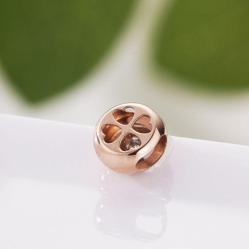 CADENA ESLABONES ORO ROSADO 18K COLGANTE PUNTO DE LUZ DIAMANTE 1P-2