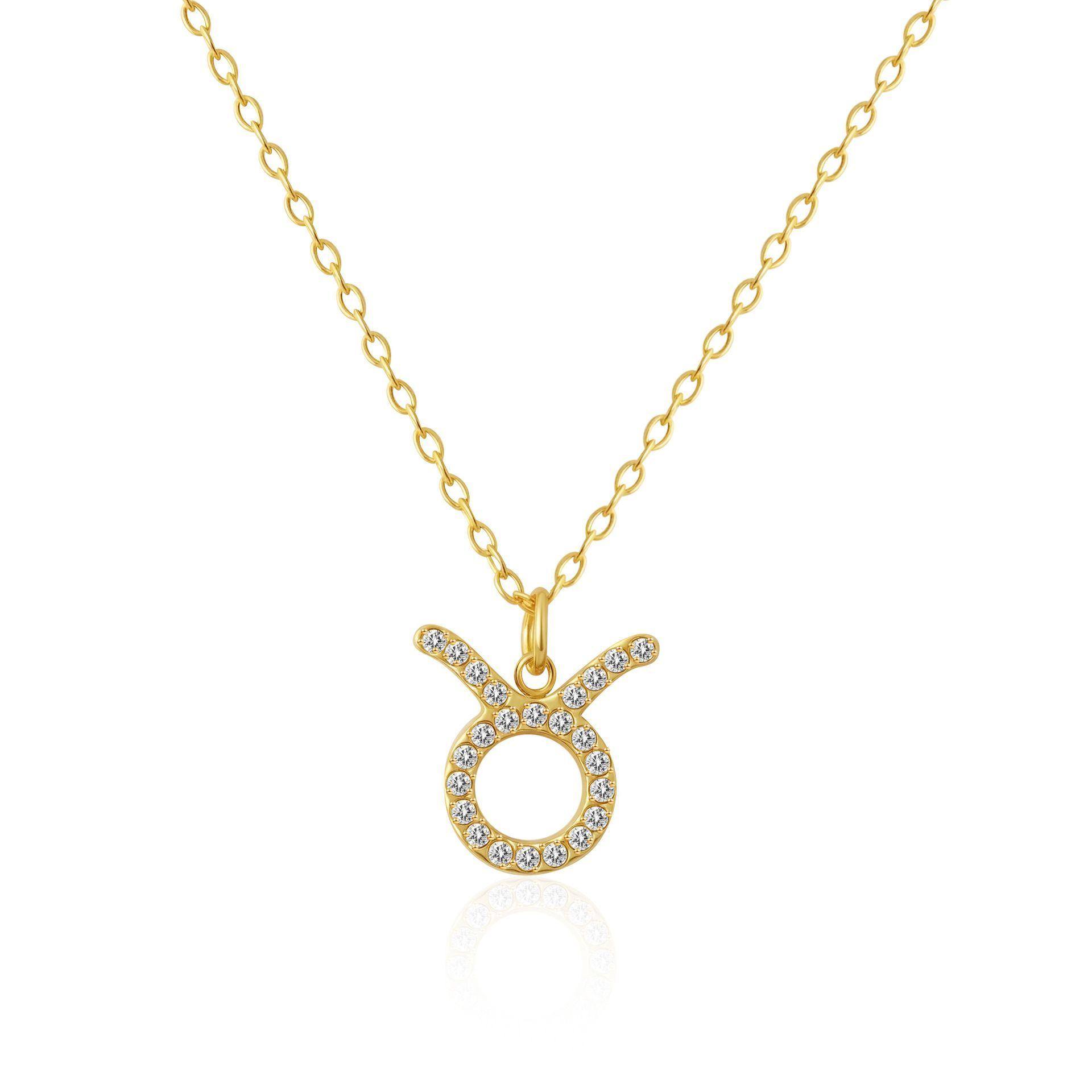 Collar Baño Oro 18k Signo Zodiaco Tauro-0