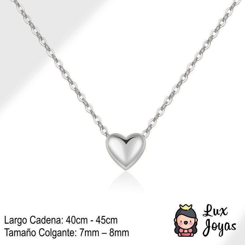 Collar Plata 925 Corazón Liso Cru-2