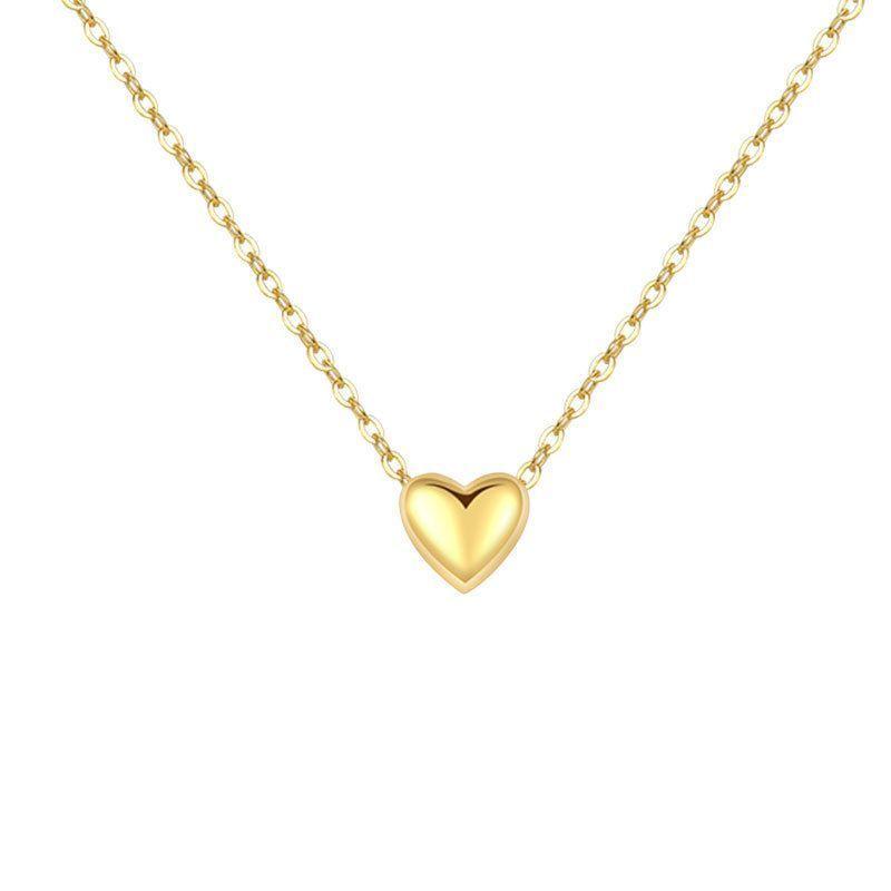 Collar Plata 925 Corazón Liso Cru-0