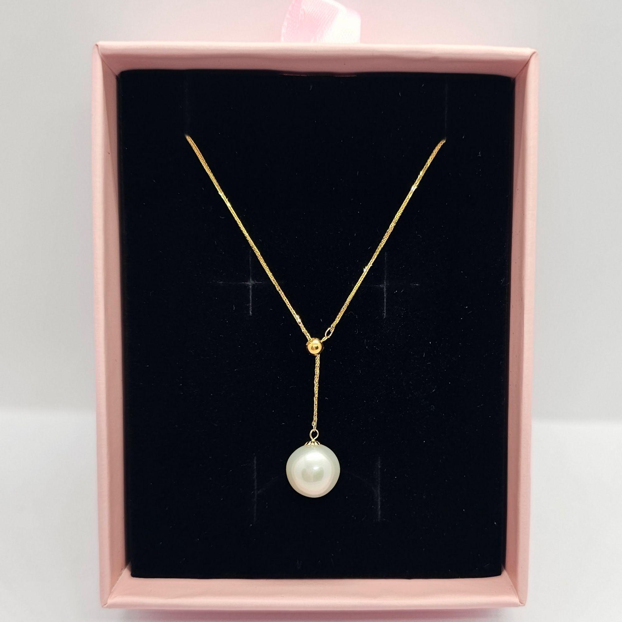 CADENA TEJIDA ORO AMARILLO 18K PERLA DE RIO AJUSTABLE-3