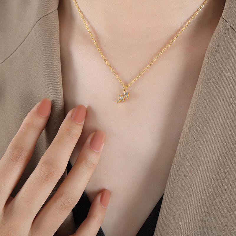 Collar Baño Oro 18k Signo Zodiaco Sagitario-1