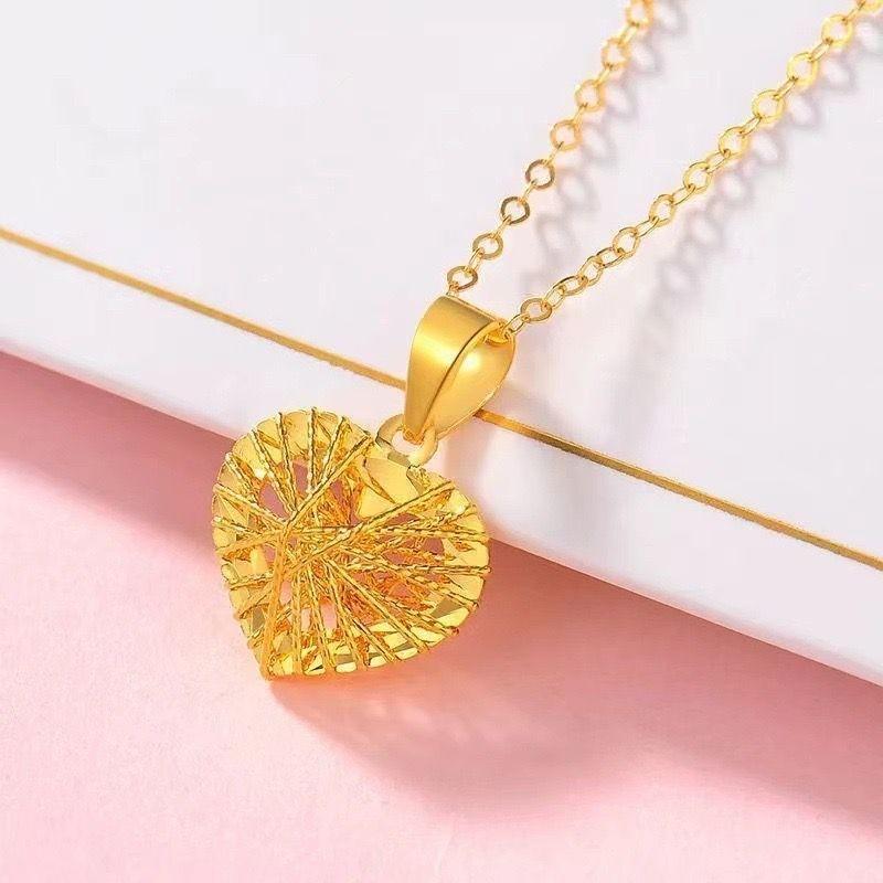 CADENA ESLABONES ORO AMARILLO 18K COLGANTE CORAZÓN ENREDADO 18K-3