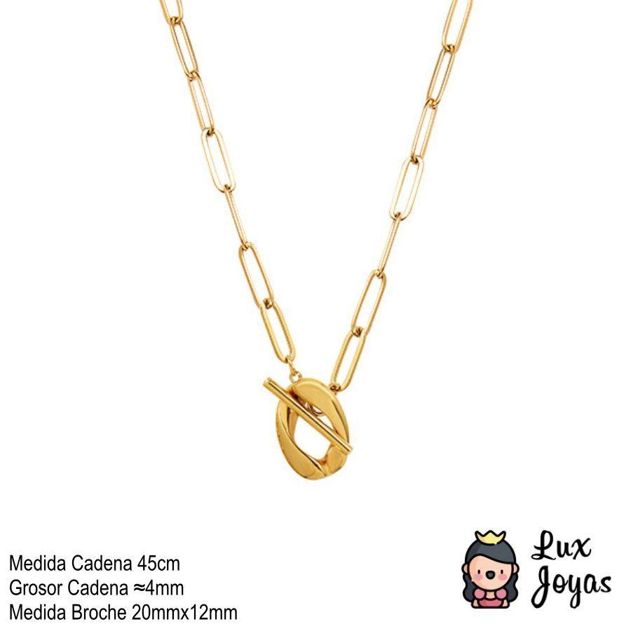 Collar Baño Oro Amarillo 18k Eslabones Largo Broche OT-3