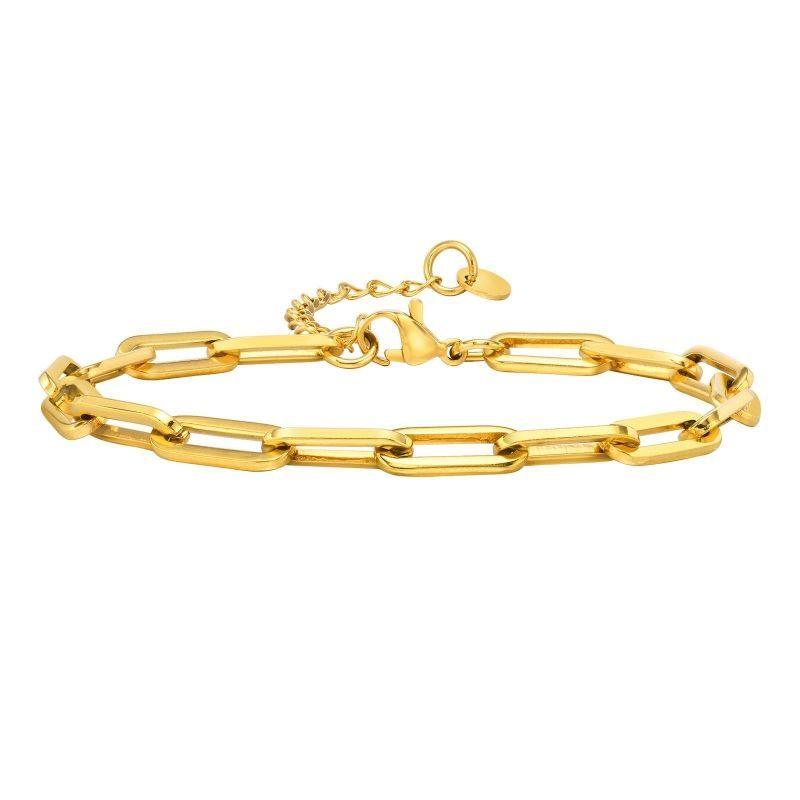 Pulsera Baño Oro 18k Eslabones L Largo Gru-0