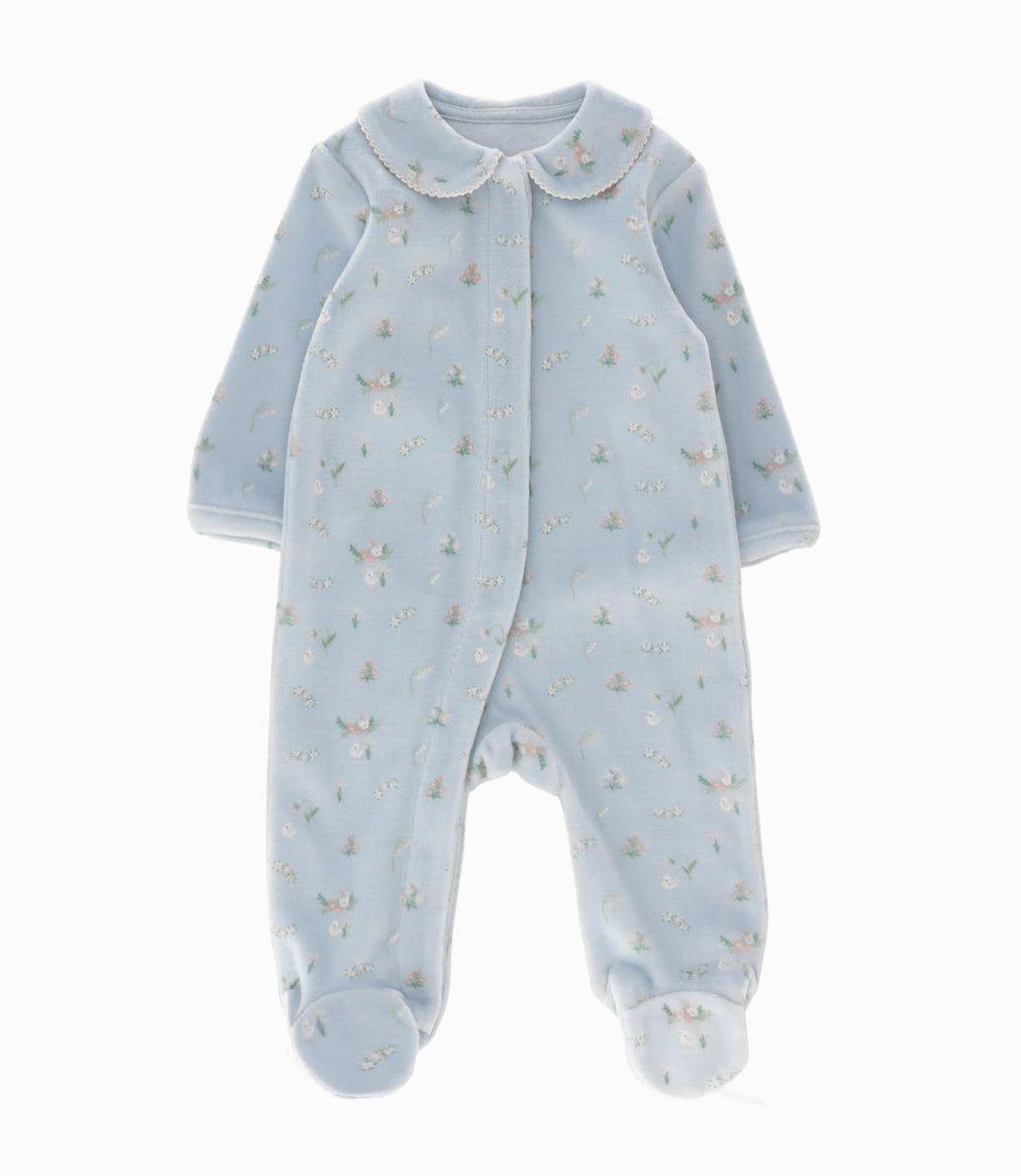 Enterito recién nacida con flores celeste 4 Kids-0